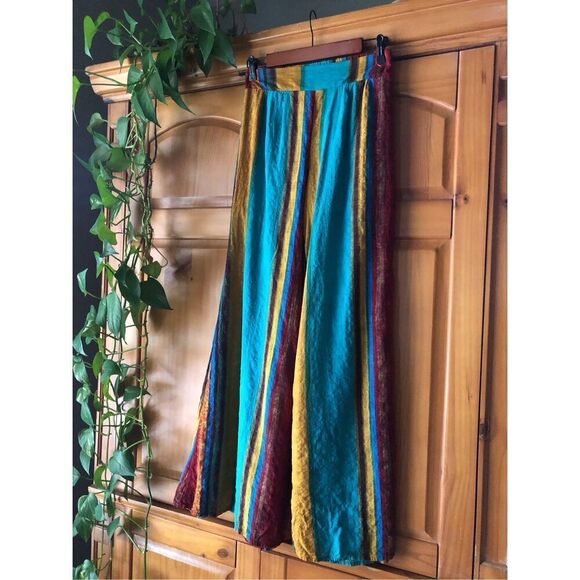 CIDER STRIPED ELASTIC WAIST WIDE LEG TROUSERS SZ M - Picture 5 of 14